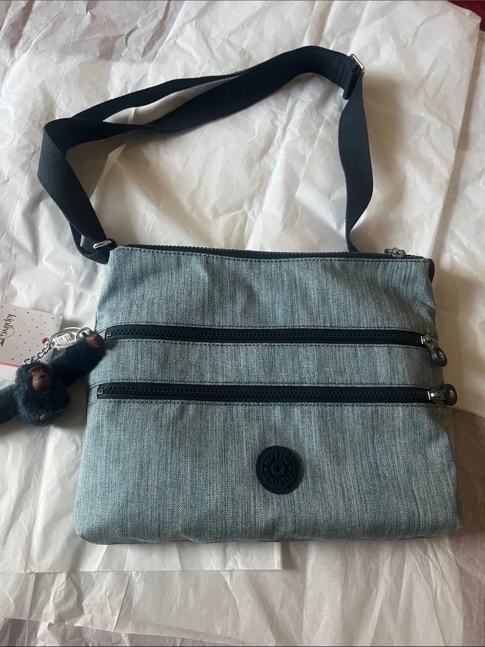 Kipling Alvar Heather Gray Crossbody